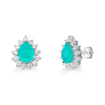 Load image into Gallery viewer, Azure Teardrop Diamond Earrings