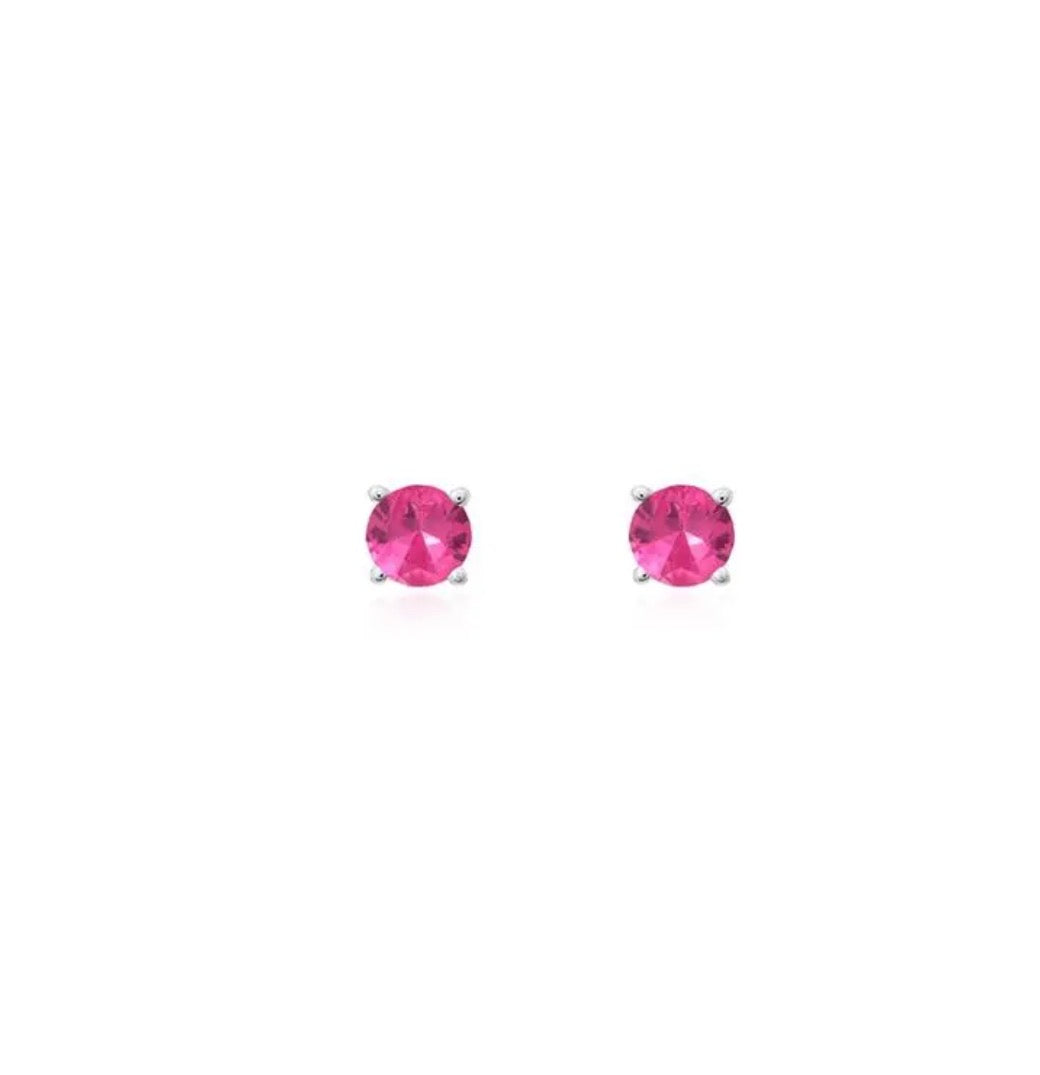 Classic Halo Pink Sapphire Studs